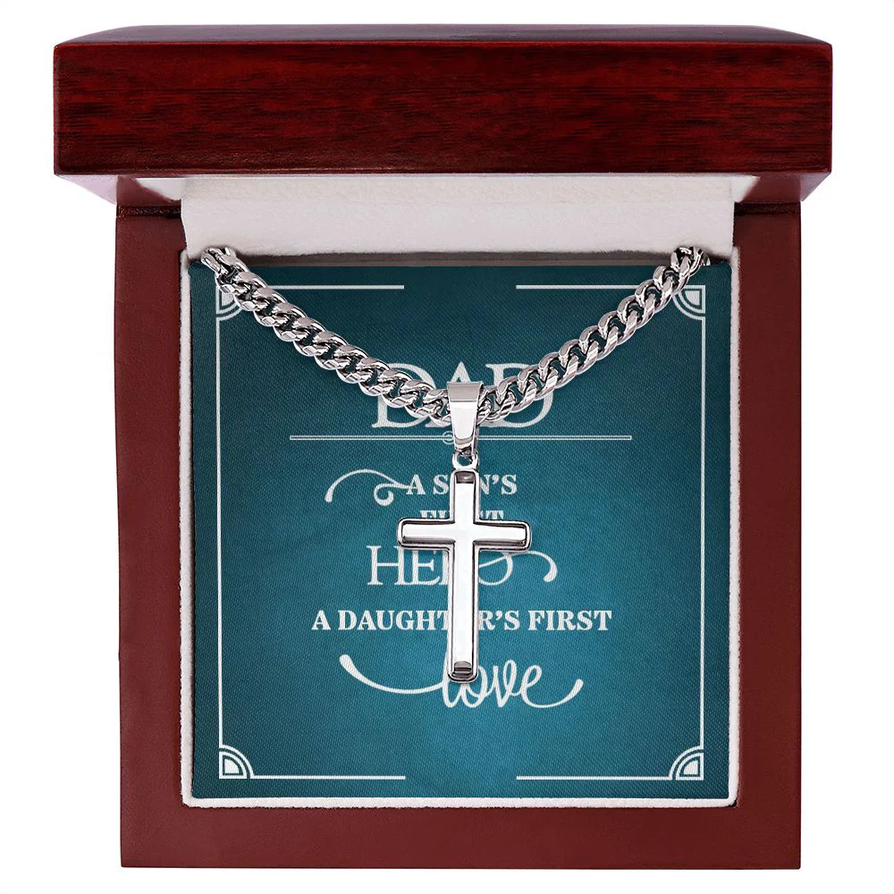 To My Dad A Son's First Hero Artisan Cross Cuban Chain Luxury Box